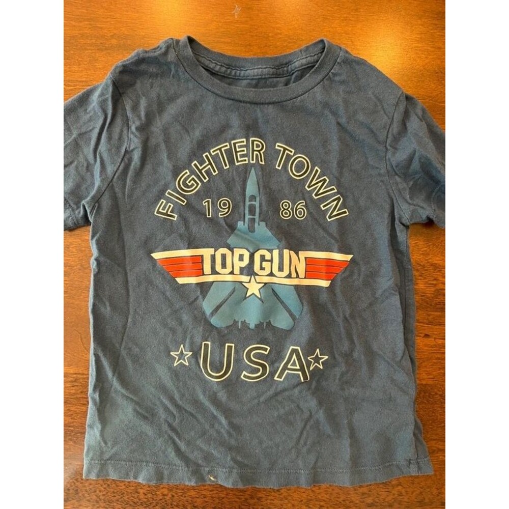 Boys Navy Top Gun US Airforce T-Shirt Size Small 6-7